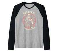 Viking Woman Shield Maiden Courage Hugrekki Vecchio Lupo norreno Maglia con Maniche Raglan