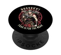 Viking Woman Shield Maiden Courage Hugrekki Vecchio lupo norreno PopSockets PopGrip Adesivo