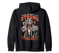Viking Woman Shield Maiden Strong Norse Spirit, confezione da lupo Felpa con Cappuccio