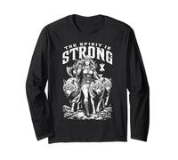 Viking Woman Shield Maiden Strong Norse Spirit, confezione da lupo Maglia a Manica