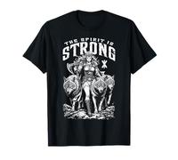Viking Woman Shield Maiden Strong Norse Spirit, confezione da lupo Maglietta