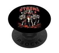 Viking Woman Shield Maiden Strong Norse Spirit, confezione da lupo PopSockets PopGrip Adesivo