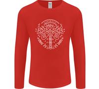 Viking Yggdrasil Tree Mitologia Norrena Thor Uomo Manica Lunga T-Shirt