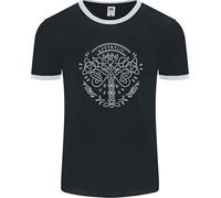 Viking Yggdrasil Tree Mitologia Norrena Thor Uomo Ringer T-Shirt FotL