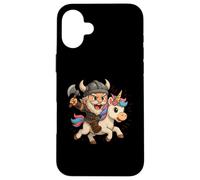 Vikings Norse Myth Viking Riding A Unicorn Boys Girls Kids Custodia per iPhone 16 Plus