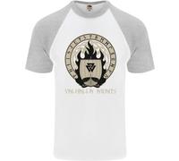 Vikings Valhalla Awaits Valknut Simbolo Odin DA UOMO S/S Baseball T-Shirt