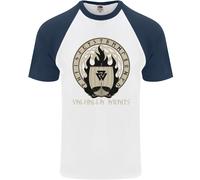 Vikings Valhalla Awaits Valknut Simbolo Odin DA UOMO S/S Baseball T-Shirt