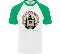 Vikings Valhalla Awaits Valknut Simbolo Odin DA UOMO S/S Baseball T-Shirt