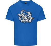 Vikings Valknut Simbolo Con Corvi Uomo Cotone T-Shirt