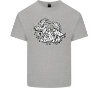 Vikings Valknut Simbolo Con Corvi Uomo Cotone T-Shirt
