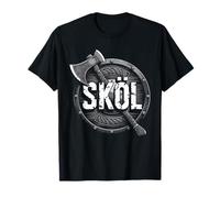 Vikings Warrior Nordic Sköl Norse Skol Maglietta