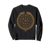 Vikings Warriors Mito Nordico Valhalla Vegvisir Felpa