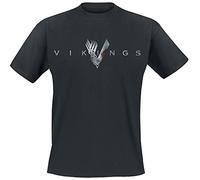 VIKINGS Welcome To Valhalla Uomo T-Shirt Nero M 100% Cotone Regular