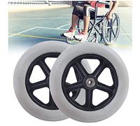 vikitim 2 Pezzi Ruote Anteriori per Sedia A Rotelle, 6, 7, 8 Pollici Pneumatici in Gomma Solido, Rotelle per Sedie A Rotelle, Carrozzina Disabili Accessori per Sedie Grey,6in