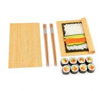 Vikk Kit per fare sushi con 2 tappetini in bambù e 2 set di bacchette | Accessori per arrotolare Maki in casa, adatti per principianti, ricette giapponesi e per la produzione manuale di rotoli