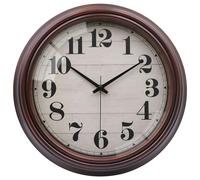 VIKMARI 23cm Vintage orologio da parete, silenzioso piccolo retro marrone orologio da parete senza ticking Decorazione per soggiorno camera da letto cucina bagno ufficio