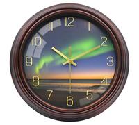 VIKMARI Orologio da Parete, 30cm Vintage Aurora Boreale Orologi, Silenzioso Senza Ticchettio per Cucina Soggiorno Bagno Camera da letto Studio Ufficio