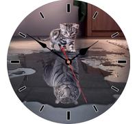 VIKMARI Orologio da parete da cucina, grande, 30 cm, carino, grazioso gatto, tigre, insolito, moderno, silenzioso, orologio da parete, decorazione per camera da letto, soggiorno, bagno, ufficio