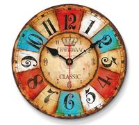 VIKMARI Orologio da Parete Industriale Vintage da 20 cm, Piccolo Orologio Rotondo Senza Ticchettio, Stile Casa di Campagna, Decorativo per Cucina, Soggiorno, Camera da Letto, Bagno