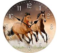 VIKMARI orologio da parete silenzioso non ticchettio - running modello cavallo cucina orologio da parete quarzo di qualità a pile orologio da parete tondo running horse 14 inch