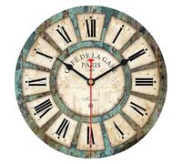 VIKMARI Orologio da Parete Vintage, 30 cmSilenzioso con Numeri Romani, Stile Café de Paris e Campagna Francese, Decorazione Retro per Salotto, Cucina, Camera da Letto, Caffè, Ufficio