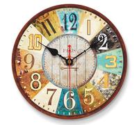 VIKMARI Orologio da Parete Vintage, Orologio Insolito da Casa di Campagna da 20 cm, Orologio Silenzioso con Decorazione in Stile Francia Parigi, per Cucina, Soggiorno, Bagno, Camera da Letto, Ufficio