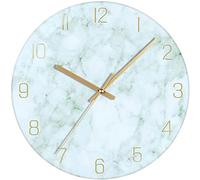 VIKMARI Vetro Orologio da Parete silenzioso Non coutil Clocks- qualità Quarzo a Batteria Rotonda 12 pollici Bracciale Stile