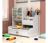 Vikmyer Portamatite in Legno Organizer da Scrivania Portapenne Multifunzionale