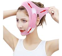 VIKSAUN Strumento a doppia funzione Fascia Liftante per il Viso, V Doppio mento riduttore lifting maschera Intense Lifting Maschere Per La Correzione Delle Rughe (Rosa)