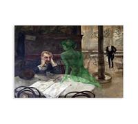 Viktor Oliva - Poster artistico da parete con scritta "The Absinthe Drinker", decorazione artistica da parete, per bar, ristorante, garage, caffetteria, idea regalo, senza cornice, 30 x 45 cm