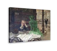 Viktor Oliva - Poster artistico da parete con scritta "The Absinthe Drinker", decorazione artistica da parete, per bar, ristorante, garage, caffetteria, cornice regalo, 60 x 90 cm