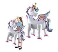 VIKY® 2 palloncini a forma di unicorno, con unicorno, in pellicola 3D, con unicorno, decorazione per il compleanno dei bambini, unicorno, decorazione per il compleanno dei bambini, unicorni,