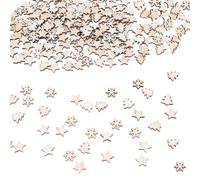 VIKY® 300 decorazioni natalizie, in legno, decorazioni natalizie, in legno, per fai da te, decorazione da tavolo, Natale, fiocchi di neve, decorazioni natalizie, fai da te, compleanni, scritte