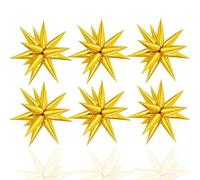VIKY® 6 palloncini a forma di stella esplosiva dorata, 22 pollici, palloncini in pellicola 4D, decorazione per matrimoni, palloncini a elio, stella, decorazione per feste 70 80 anni '90, decorazione