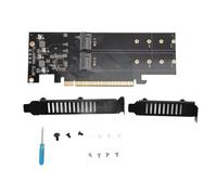 Vikye Adattatore PCIe Quad NVMe, Scheda M.2 NVMe a PCIe 4.0 X16 Ad Alta velocità a 4 Porte, Scheda Soft RAID SSD M Key 4 X 32 Gbps (non Supporta la Biforcazione PCIe)