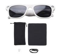 Vikye AI Smart Camera Classes, BT 5.4 Microfono e Altoparlanti Integrati, AI Real - Translation, Occhiali da Riproduzione Musicale con Flash (WHITE)