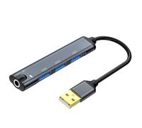 Vikye Hub USB 480 Mbps con 3 Porte USB 2.0 Porta da 3,5 Mm, Materiale Guscio in Lega, per per OS X