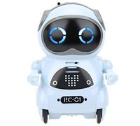 Vikye Mini Robot Toy con Riconoscimento Vocale e Danza, per Bambini (BLUE) | Comunicazione interattiva, ripete la tua voce, luci LED, adatto a partire dai 3 anni