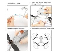 Vikye Set di Protezioni per Eliche per Droni Scatola di Immagazzinaggio Anticollisione/Protezione della Lama di Copertura Accessori di Sicurezza per Drone Mini 3 Pro - Materiale Plastico (grigio