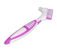 Vikye Spazzolino per la Pulizia dei Denti Finti Design Durevole su Entrambi i Lati per un Facile Utilizzo Spazzolino per Protesi Portatile per Protesi Parziali e Complete - 1 unità