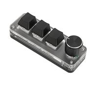 Vikye Tastiera da gioco a 3 tasti, mini tastiera USB a 3 tasti, tastiera meccanica per PC da gioco, tastiera macro retroilluminata RGB con tasti di scelta rapida per PC portatile