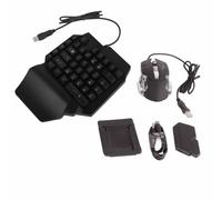 Vikye Tastiera da Gioco con una Sola Mano, Kit Mouse Mini Tastiera da Gioco USB 35 Tasti con Luce RGB, Mini Tastiera Mouse con Poggiapolsi Portatile con Convertitore