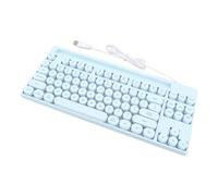 Vikye Tastiera Meccanica per Macchina da Scrivere a 87 Tasti, Tastiere da Gioco Cablate retrò Punk in ABS, Copritasti Rotondi con Luce e Supporto per PC Game Office (BLUE)