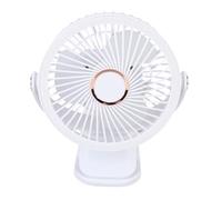Vikye Ventilatore da Scrivania Piccolo con Rotazione Regolabile di 720 Gradi con Morsetto 5 velocità 3 Livelli di luminosità per Scrivania da Ufficio Verde 1pz (WHITE)