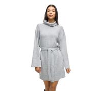 Vila Abito corto a maglia con collo alto e cintura, vestibilità larga, a maniche lunghe, autunno, inverno, vita a costine VIROLFIE, Miscela grigio chiaro, S