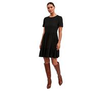 Vila Abito da Donna Vipaya S/S Dress/su-Noos, Nero, 42