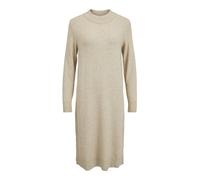 Vila Abito da Donna Viril Crew Neck L/S Midi Dress-Noos, Natural Melange, M