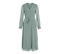 Vila - Vestito midi a maniche lunghe verde salvia con scollo a V 36