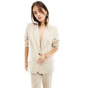 Vila - Blazer in lino avena in coordinato-Neutro 38