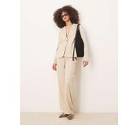 VILA - Blazer oversize color avena con bottoni sul davanti in coordinato-Neutro 34
